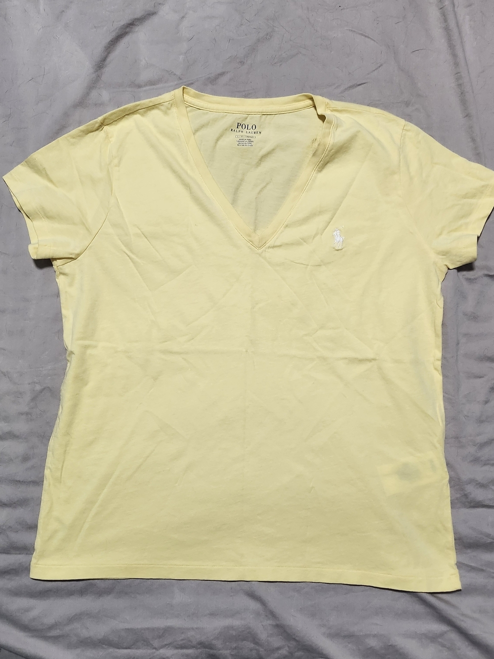 Polo by Ralph Lauren Pale Yellow V-Neck Short Sleeve Tee